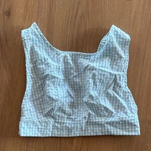 SHEIN Light Blue and White Gingham Top